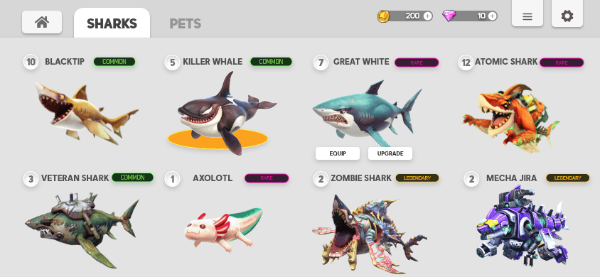 Horizontally Scrollable Character Collection